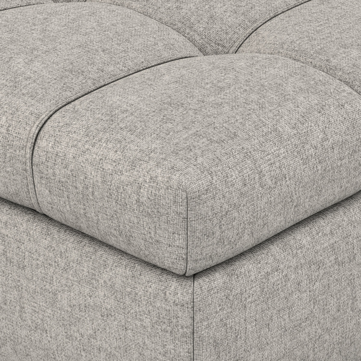 Cloud Grey Linen Style Fabric | Saxon Storage Ottoman Bench