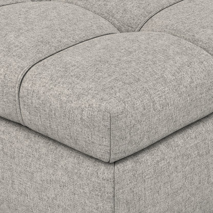 Cloud Grey Linen Style Fabric | Saxon Storage Ottoman Bench