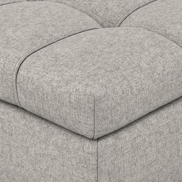 Cloud Grey Linen Style Fabric | Saxon Storage Ottoman Bench