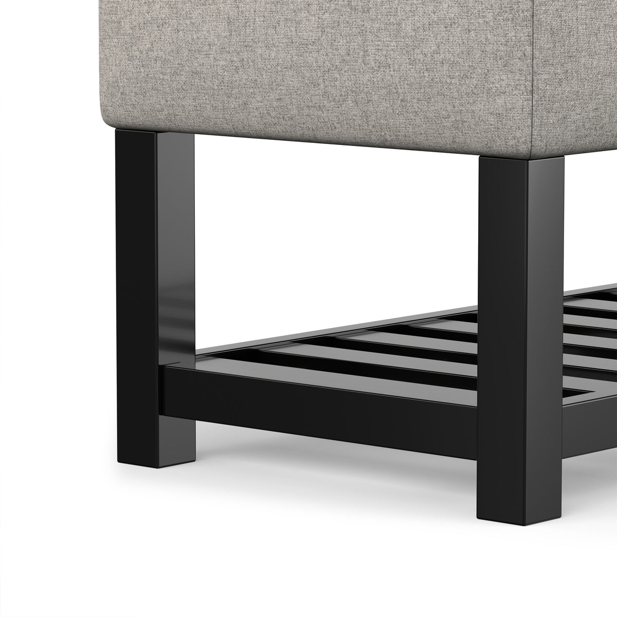 Cloud Grey Linen Style Fabric | Saxon Storage Ottoman Bench