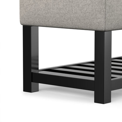Cloud Grey Linen Style Fabric | Saxon Storage Ottoman Bench