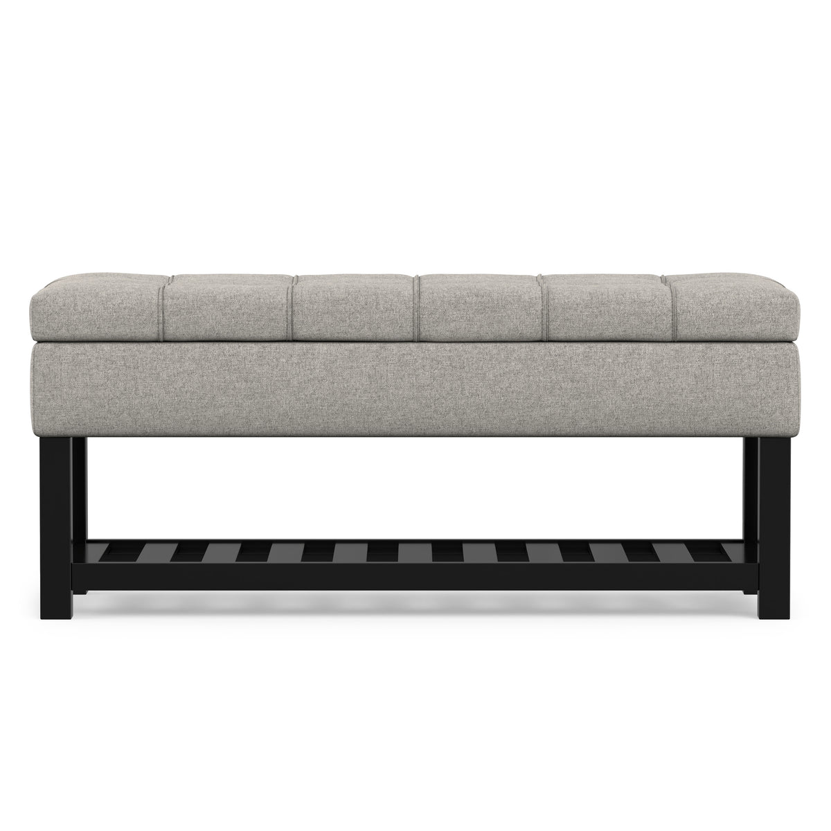 Cloud Grey Linen Style Fabric | Saxon Storage Ottoman Bench