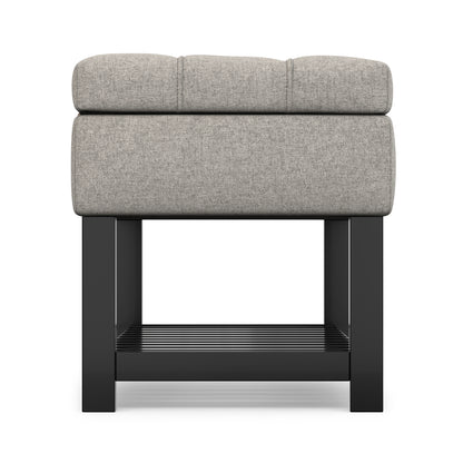 Cloud Grey Linen Style Fabric | Saxon Storage Ottoman Bench