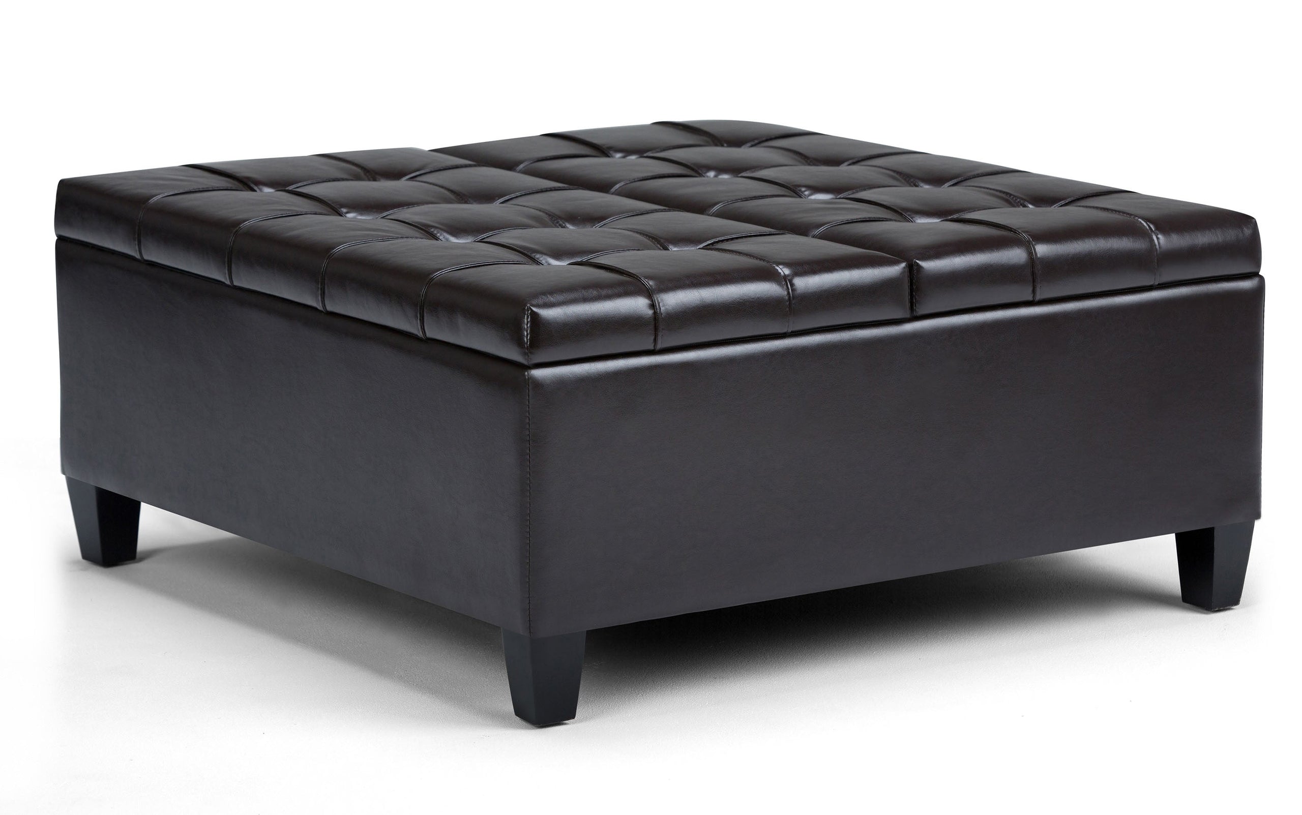 Tanners Brown Vegan Leather | Harrison Coffee Table Storage Ottoman
