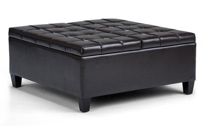 Tanners Brown Vegan Leather | Harrison Coffee Table Storage Ottoman