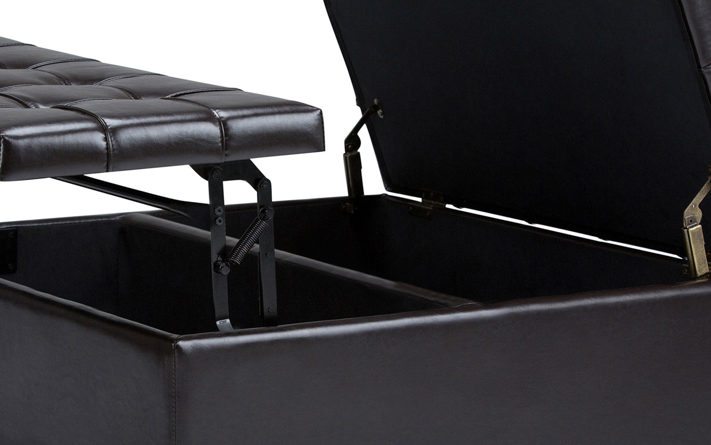 Tanners Brown Vegan Leather | Harrison Coffee Table Storage Ottoman