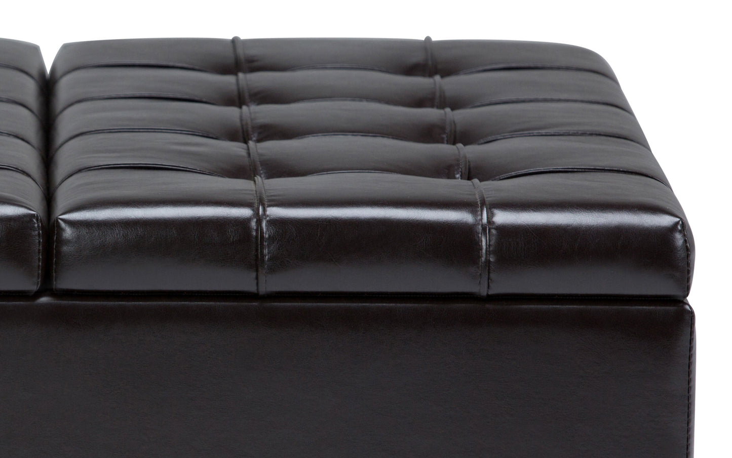 Tanners Brown Vegan Leather | Harrison Coffee Table Storage Ottoman