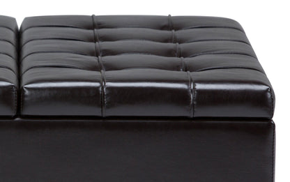 Tanners Brown Vegan Leather | Harrison Coffee Table Storage Ottoman