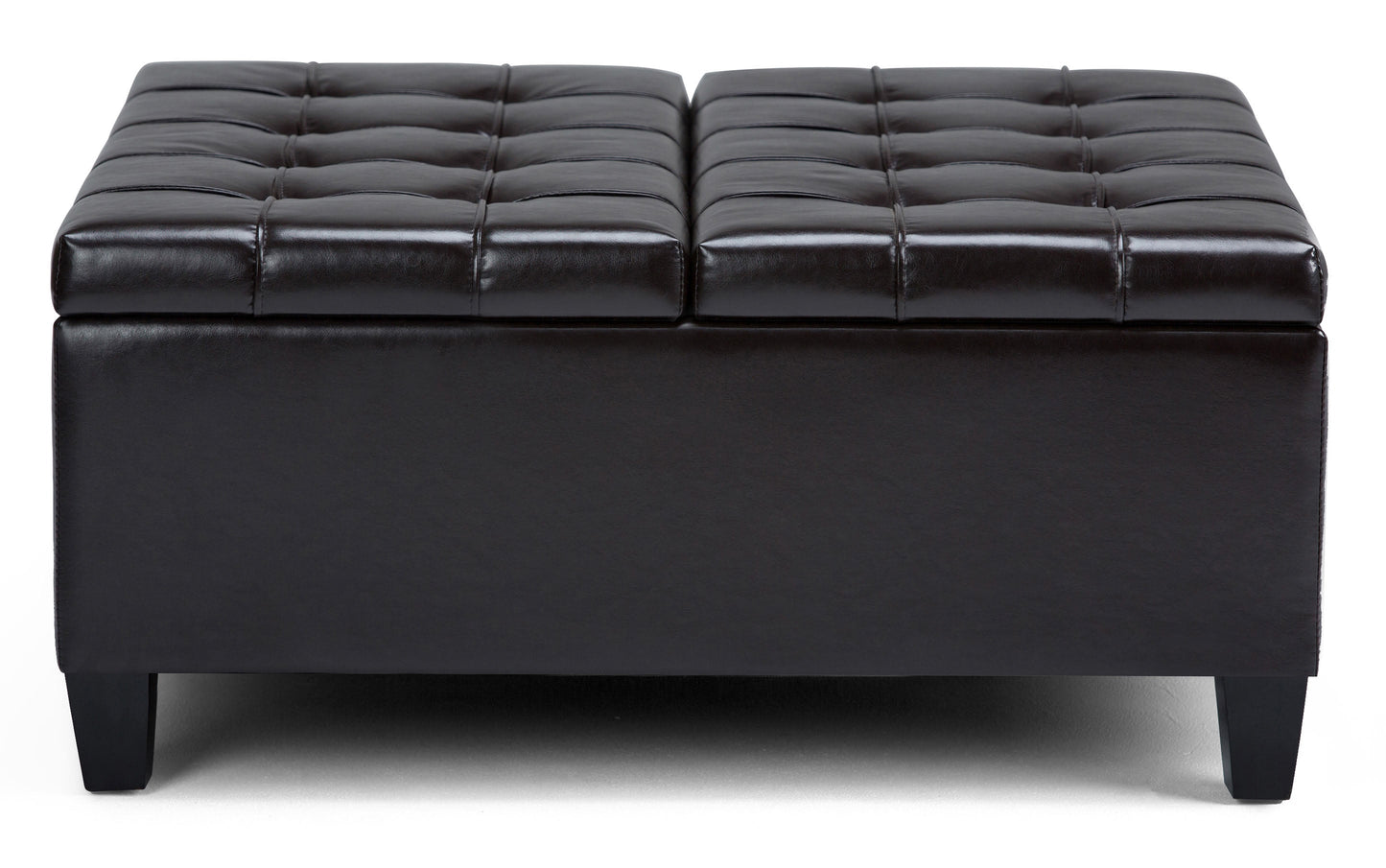Tanners Brown Vegan Leather | Harrison Coffee Table Storage Ottoman