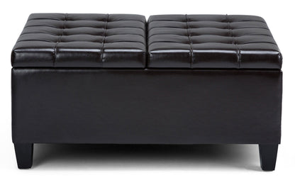 Tanners Brown Vegan Leather | Harrison Coffee Table Storage Ottoman