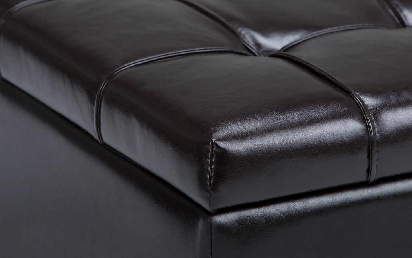 Tanners Brown Vegan Leather | Harrison Coffee Table Storage Ottoman