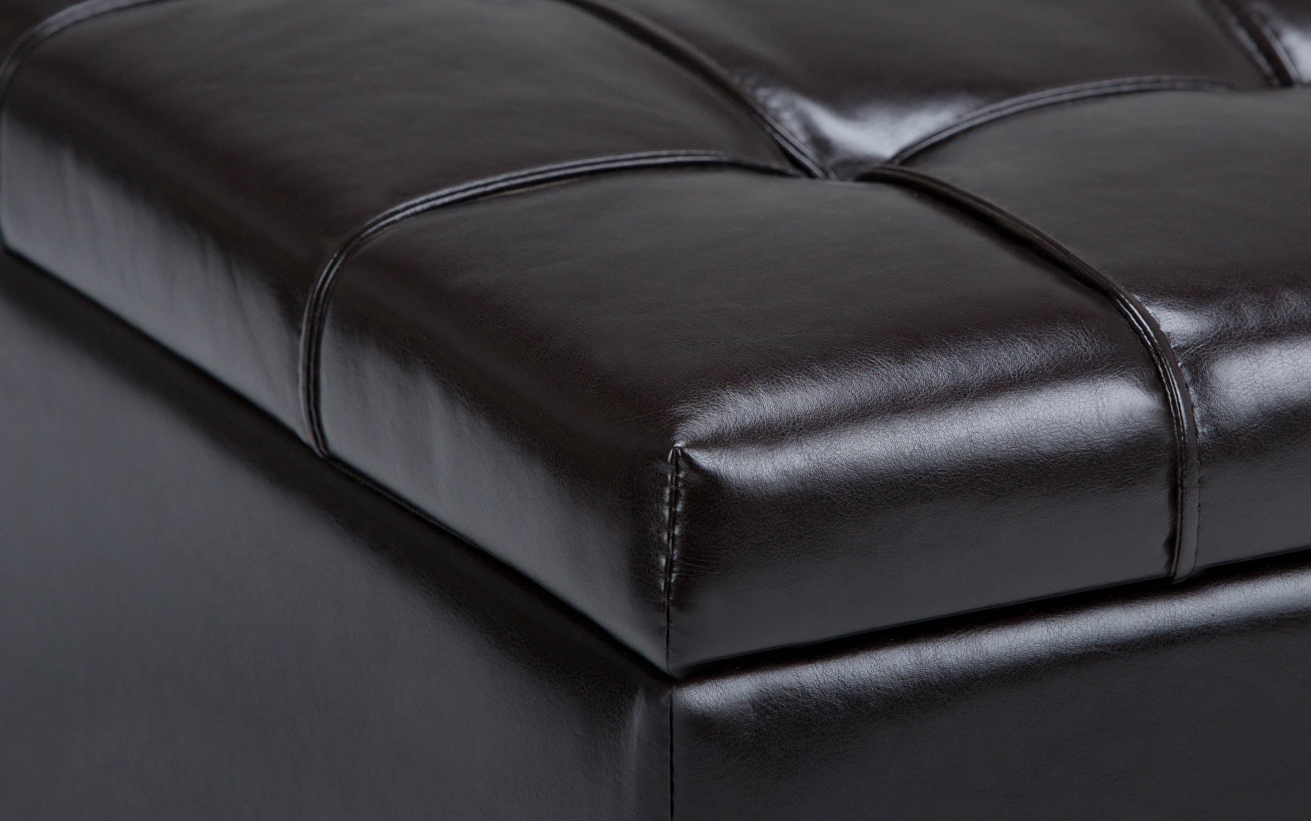 Tanners Brown Vegan Leather | Harrison Coffee Table Storage Ottoman