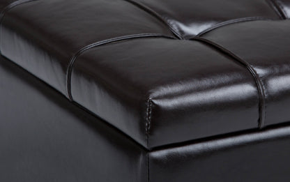 Tanners Brown Vegan Leather | Harrison Coffee Table Storage Ottoman