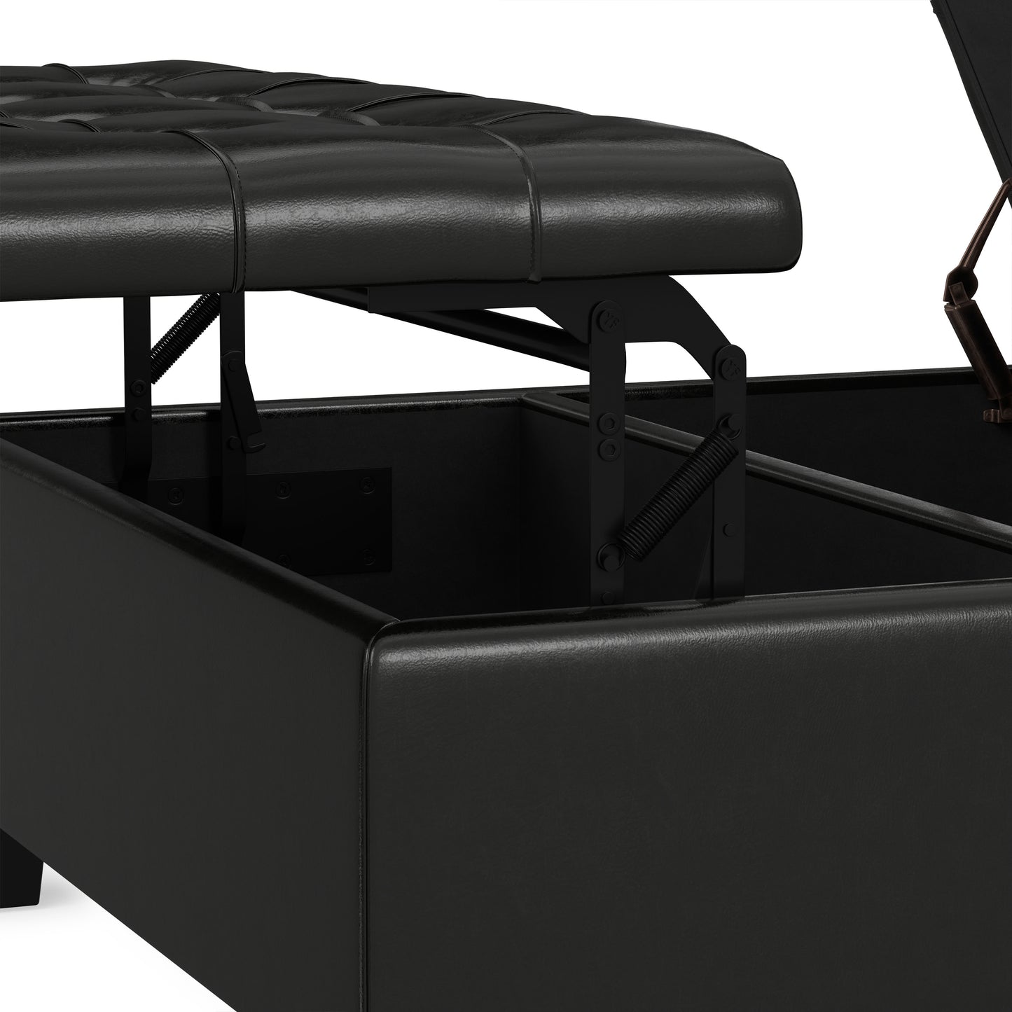 Midnight Black Vegan Leather | Harrison Coffee Table Storage Ottoman