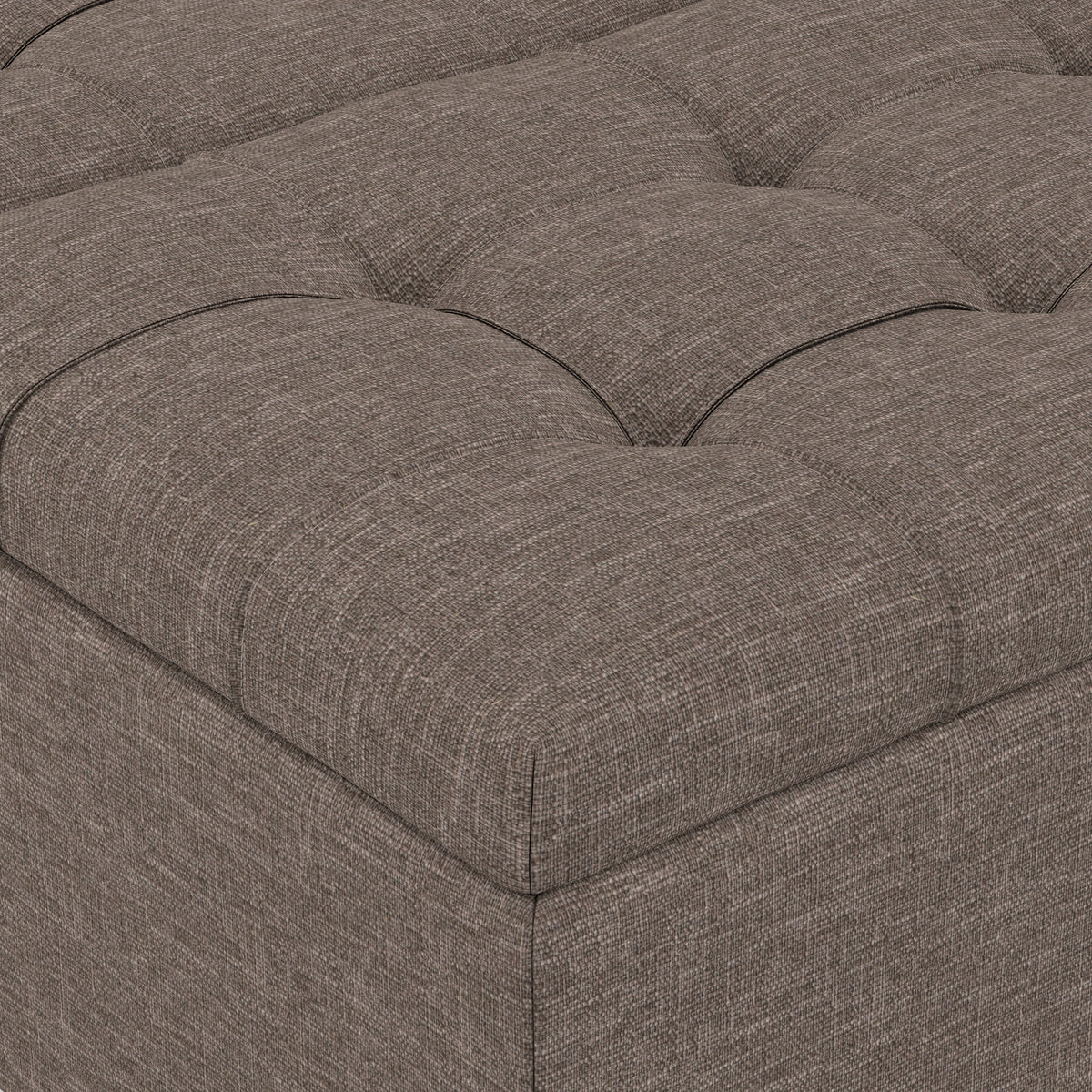Fawn Brown Linen Style Fabric | Harrison Coffee Table Storage Ottoman