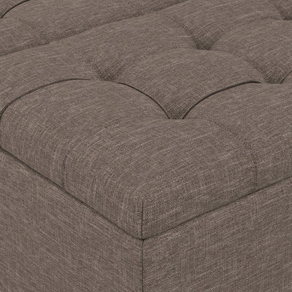 Fawn Brown Linen Style Fabric | Harrison Coffee Table Storage Ottoman