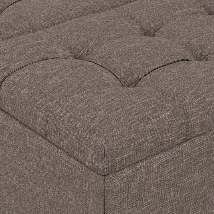 Fawn Brown Linen Style Fabric | Harrison Coffee Table Storage Ottoman
