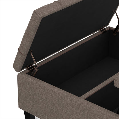 Fawn Brown Linen Style Fabric | Harrison Coffee Table Storage Ottoman