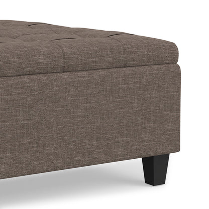 Fawn Brown Linen Style Fabric | Harrison Coffee Table Storage Ottoman