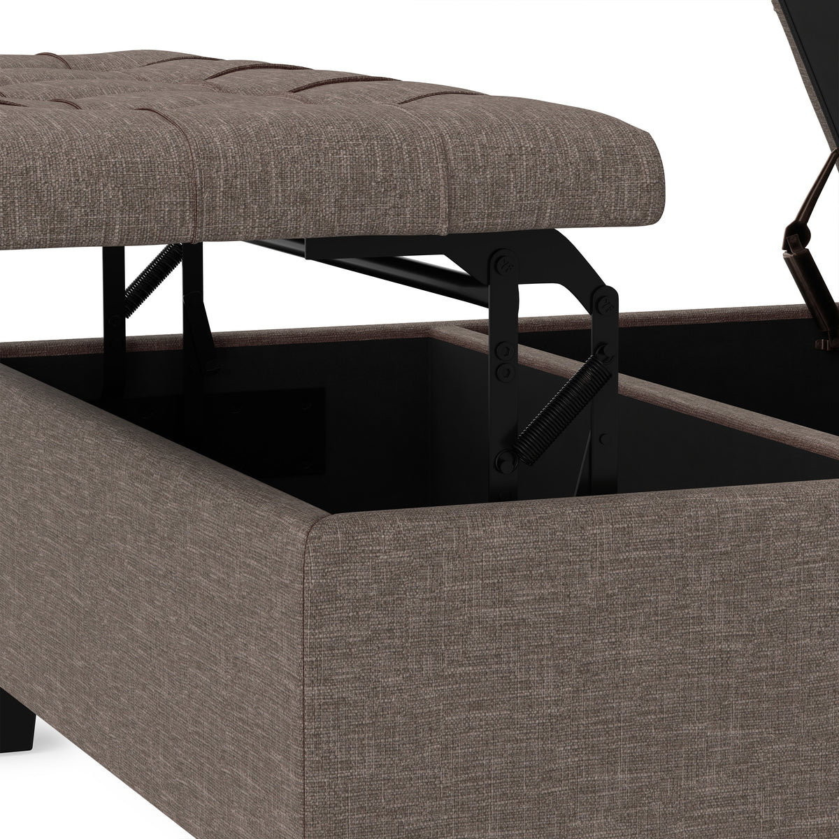 Fawn Brown Linen Style Fabric | Harrison Coffee Table Storage Ottoman