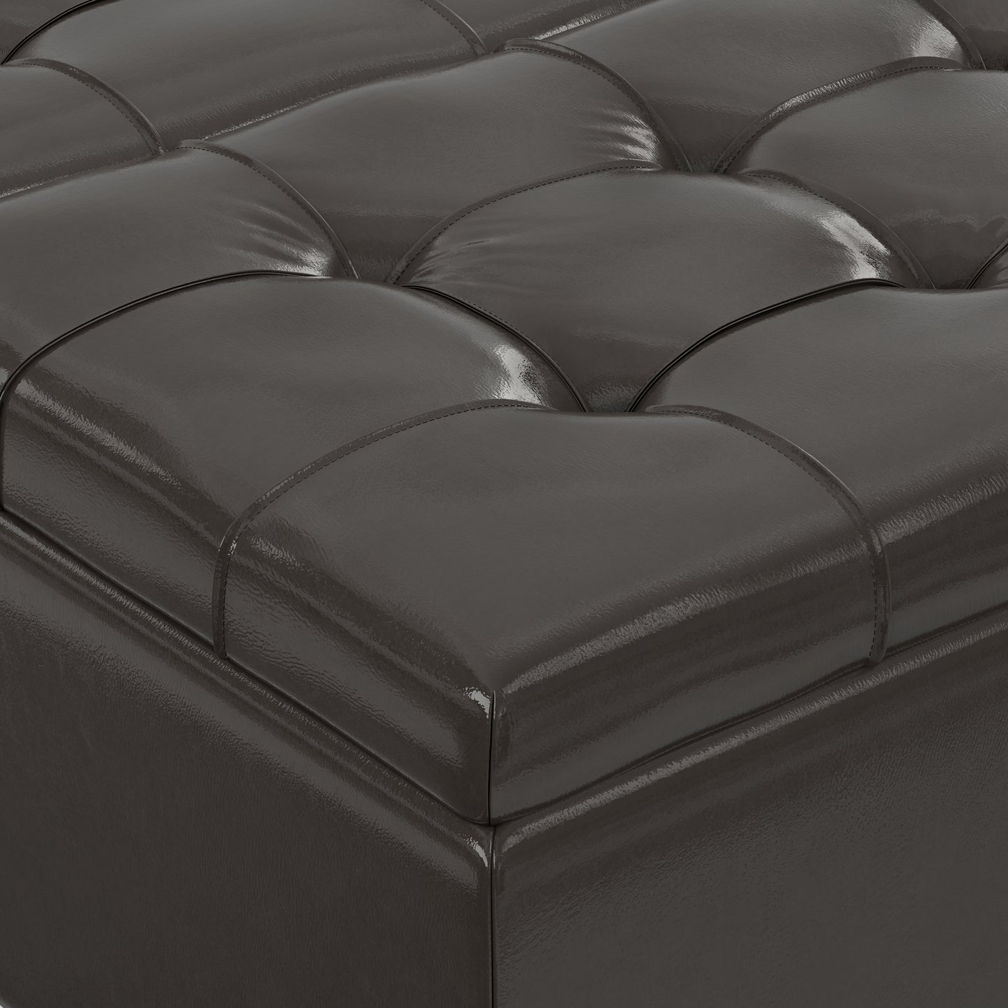 Tanners Brown Vegan Leather | Harrison Coffee Table Storage Ottoman