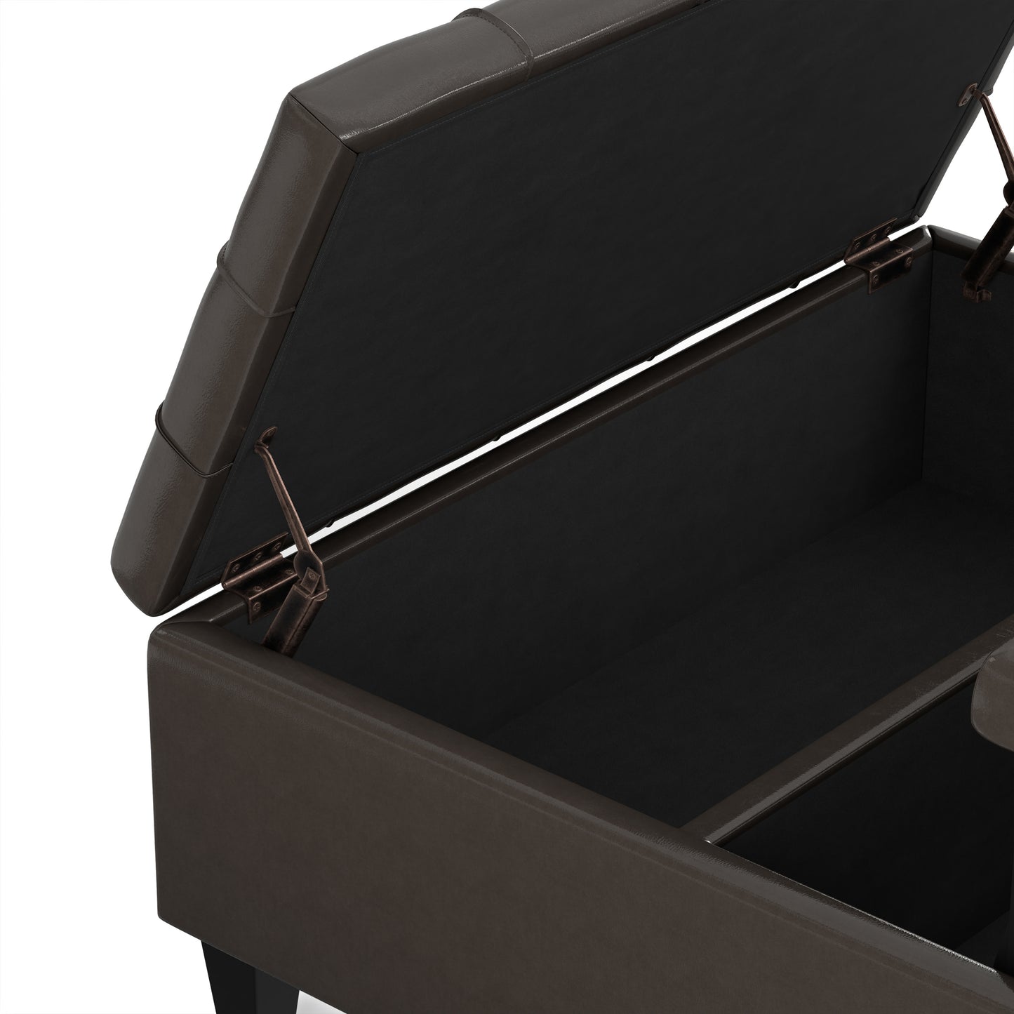 Tanners Brown Vegan Leather | Harrison Coffee Table Storage Ottoman