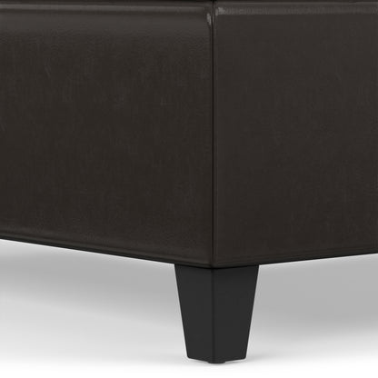 Tanners Brown Vegan Leather | Harrison Coffee Table Storage Ottoman