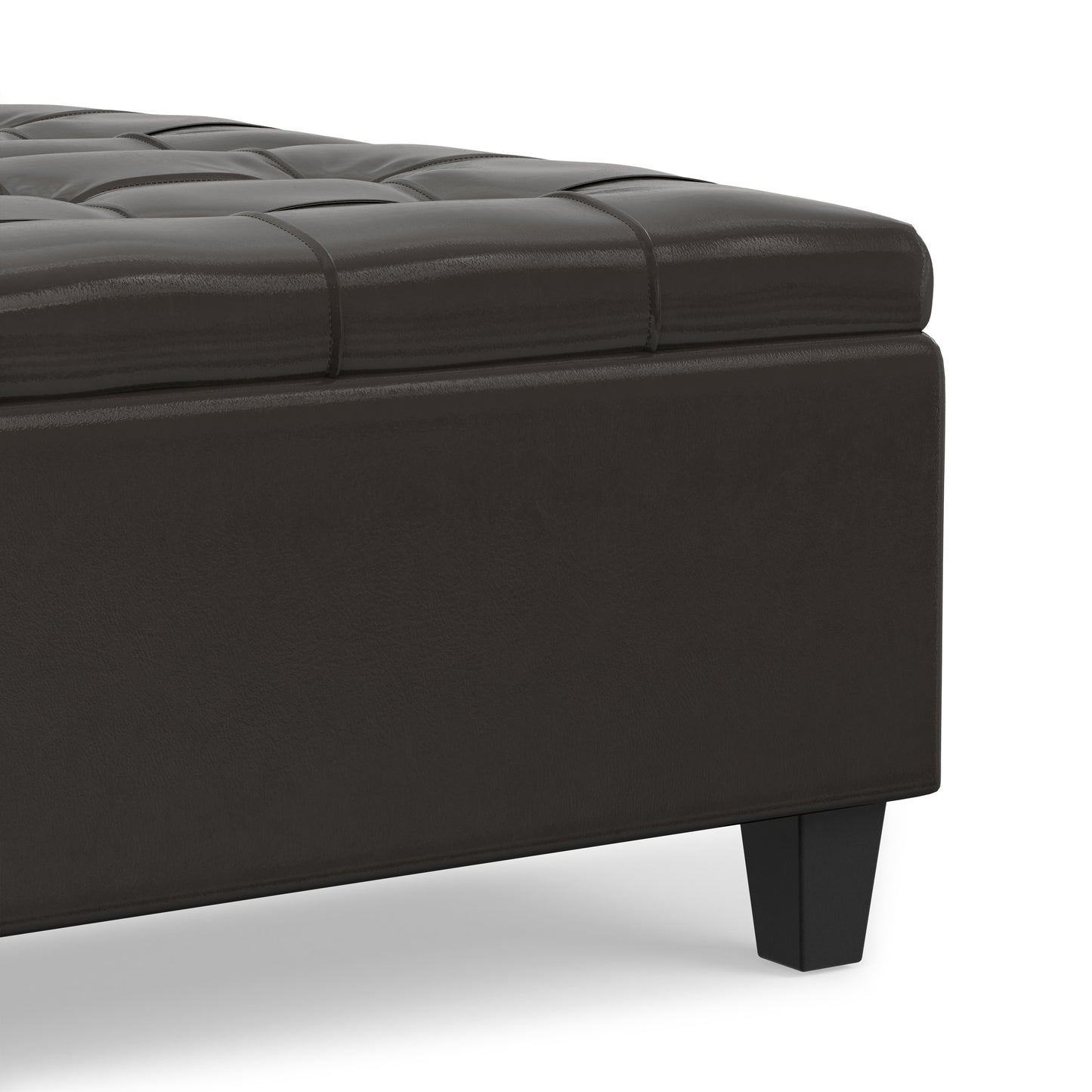 Tanners Brown Vegan Leather | Harrison Coffee Table Storage Ottoman