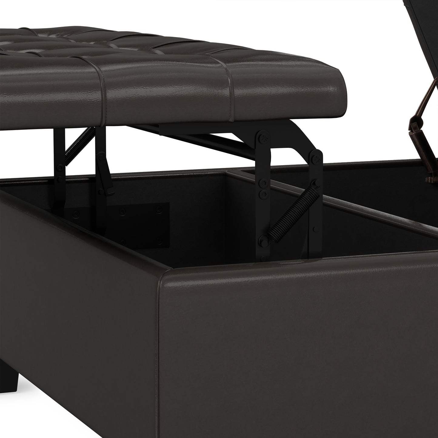 Tanners Brown Vegan Leather | Harrison Coffee Table Storage Ottoman