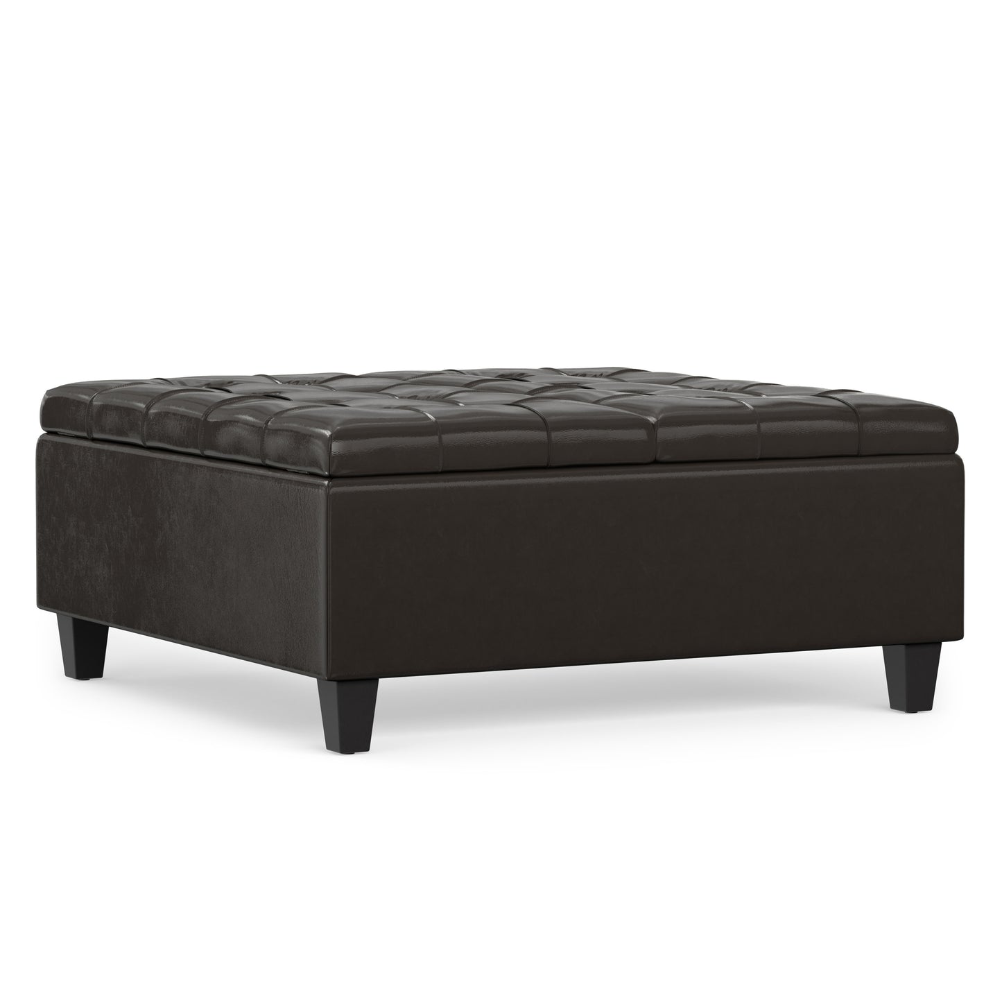 Tanners Brown Vegan Leather | Harrison Coffee Table Storage Ottoman