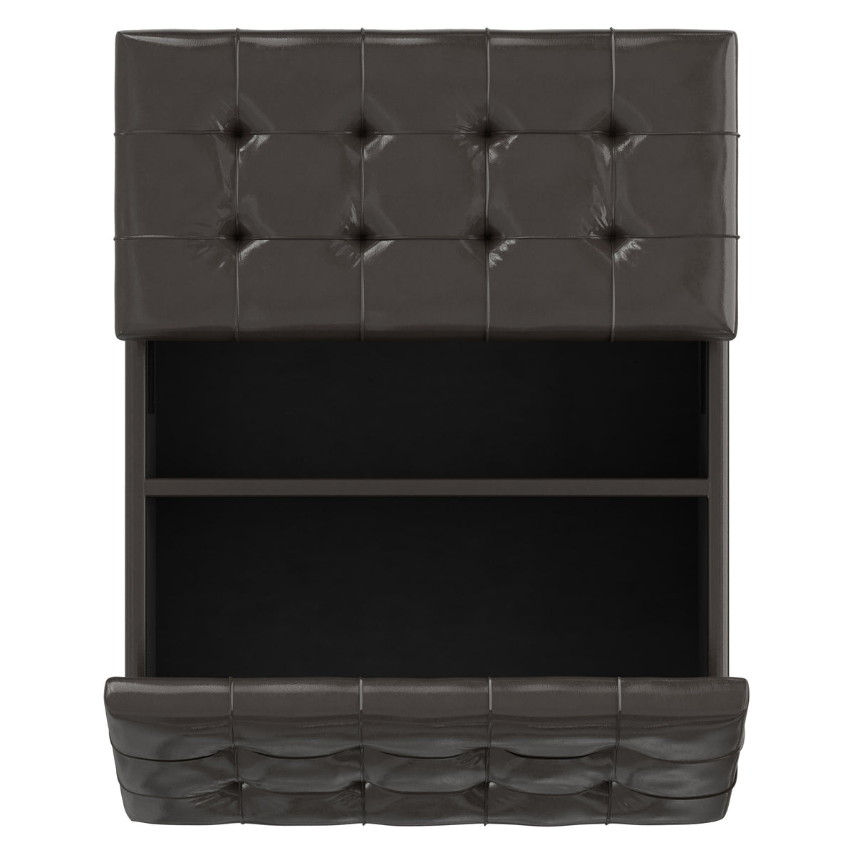 Tanners Brown Vegan Leather | Harrison Coffee Table Storage Ottoman