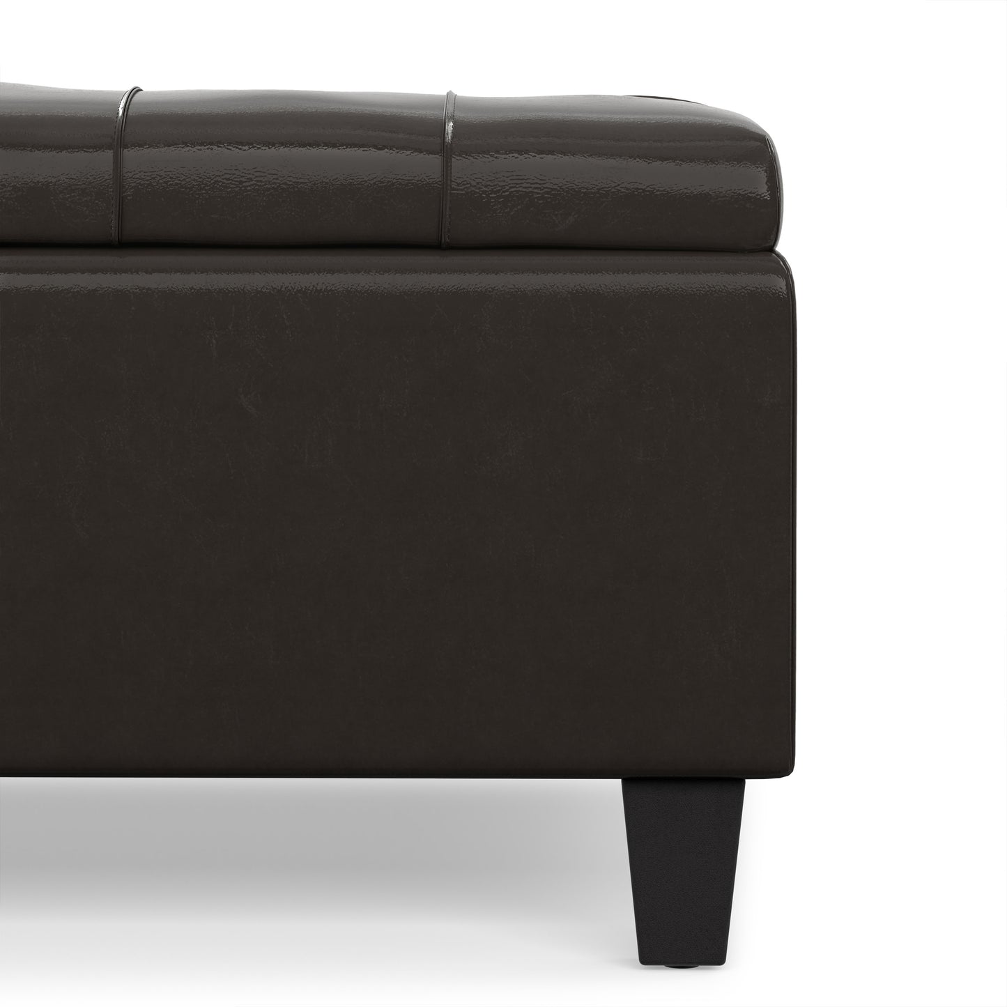 Tanners Brown Vegan Leather | Harrison Coffee Table Storage Ottoman