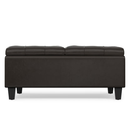 Tanners Brown Vegan Leather | Harrison Coffee Table Storage Ottoman