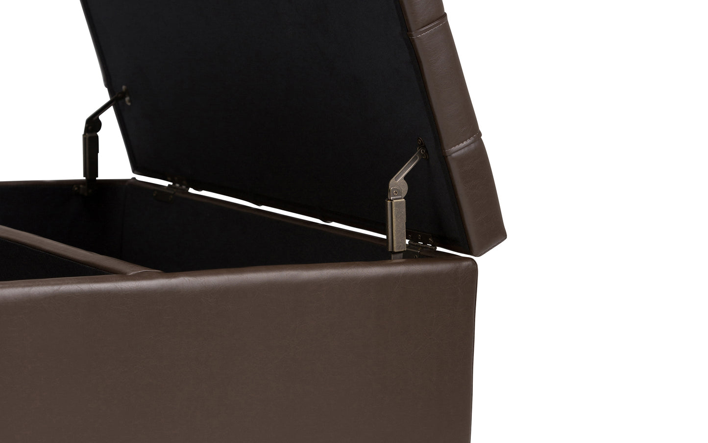 Chocolate Brown Vegan Leather | Harrison Coffee Table Storage Ottoman