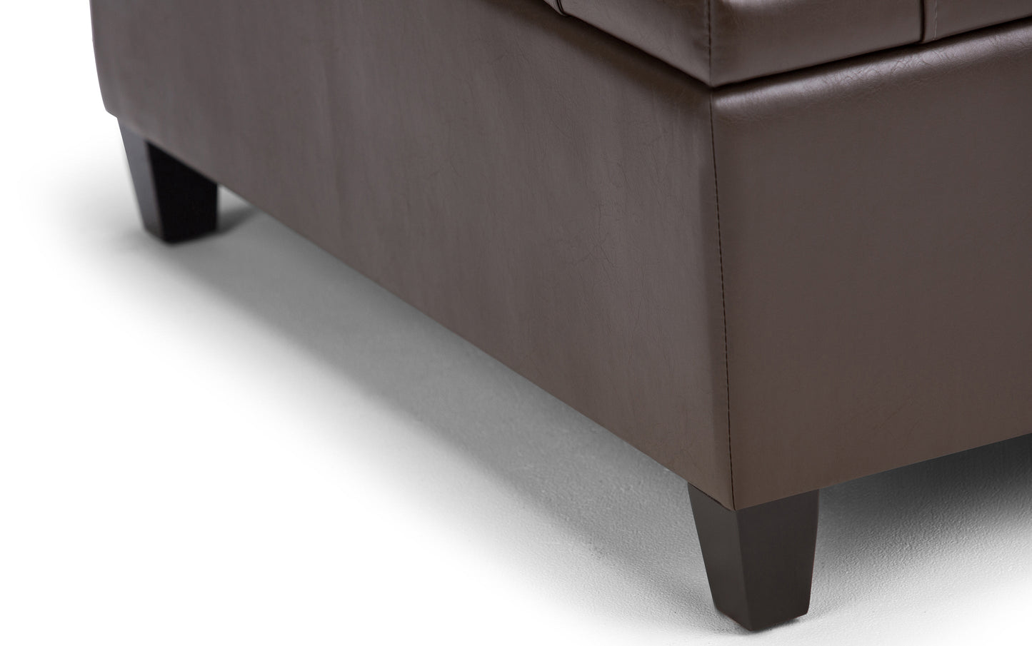 Chocolate Brown Vegan Leather | Harrison Coffee Table Storage Ottoman