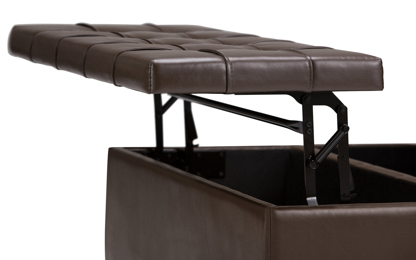 Chocolate Brown Vegan Leather | Harrison Coffee Table Storage Ottoman