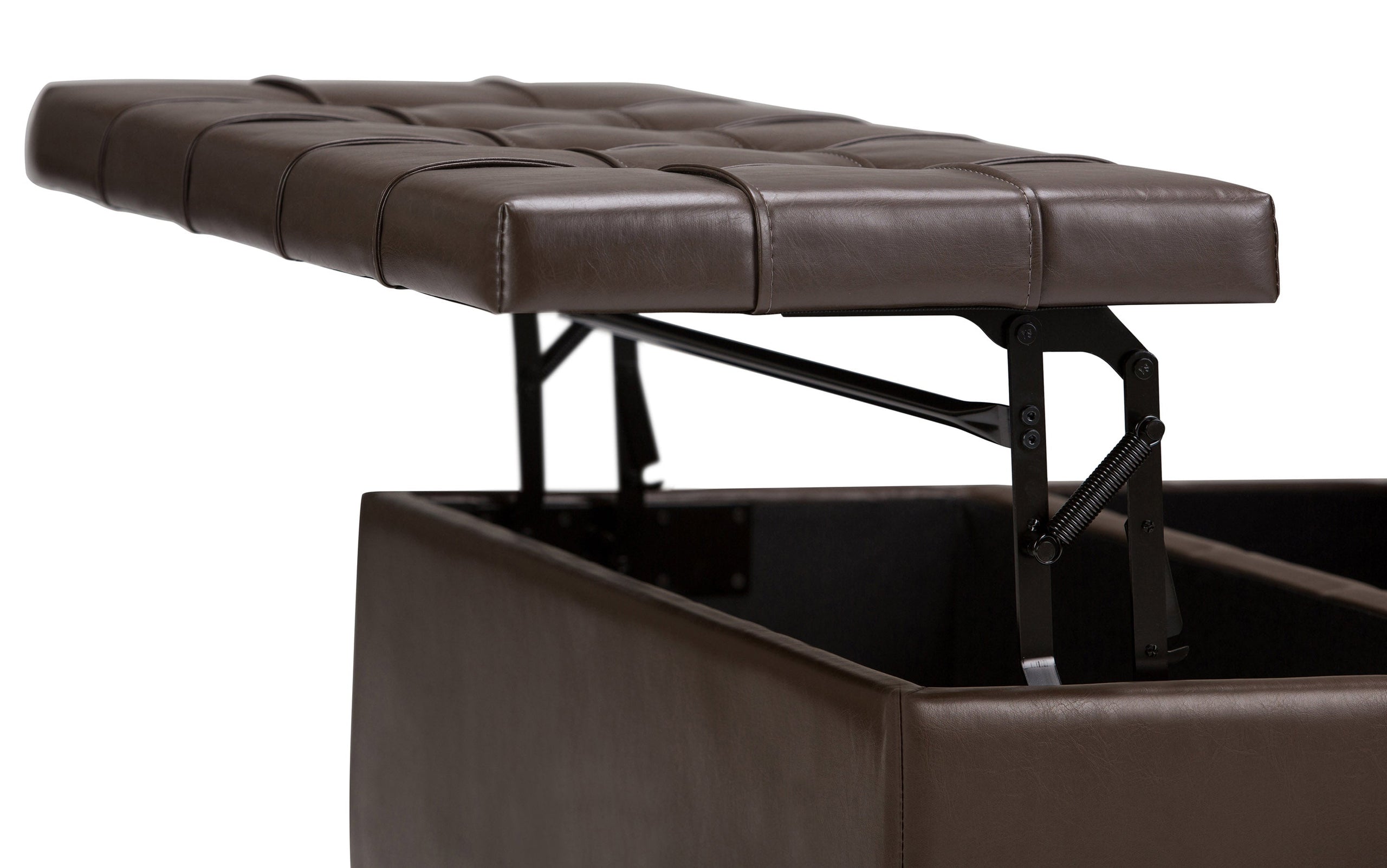 Chocolate Brown Vegan Leather | Harrison Coffee Table Storage Ottoman