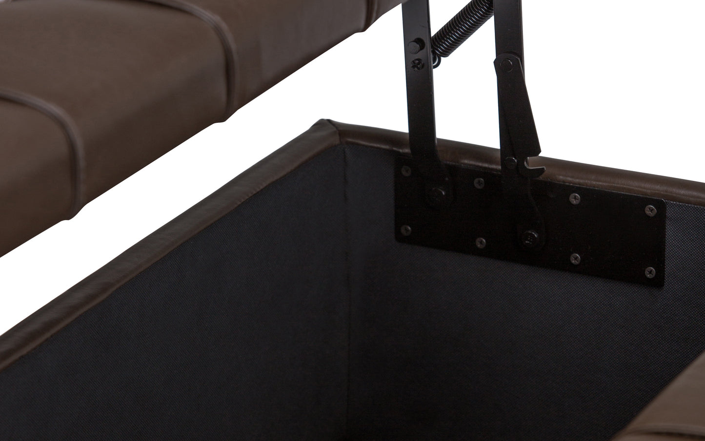 Chocolate Brown Vegan Leather | Harrison Coffee Table Storage Ottoman