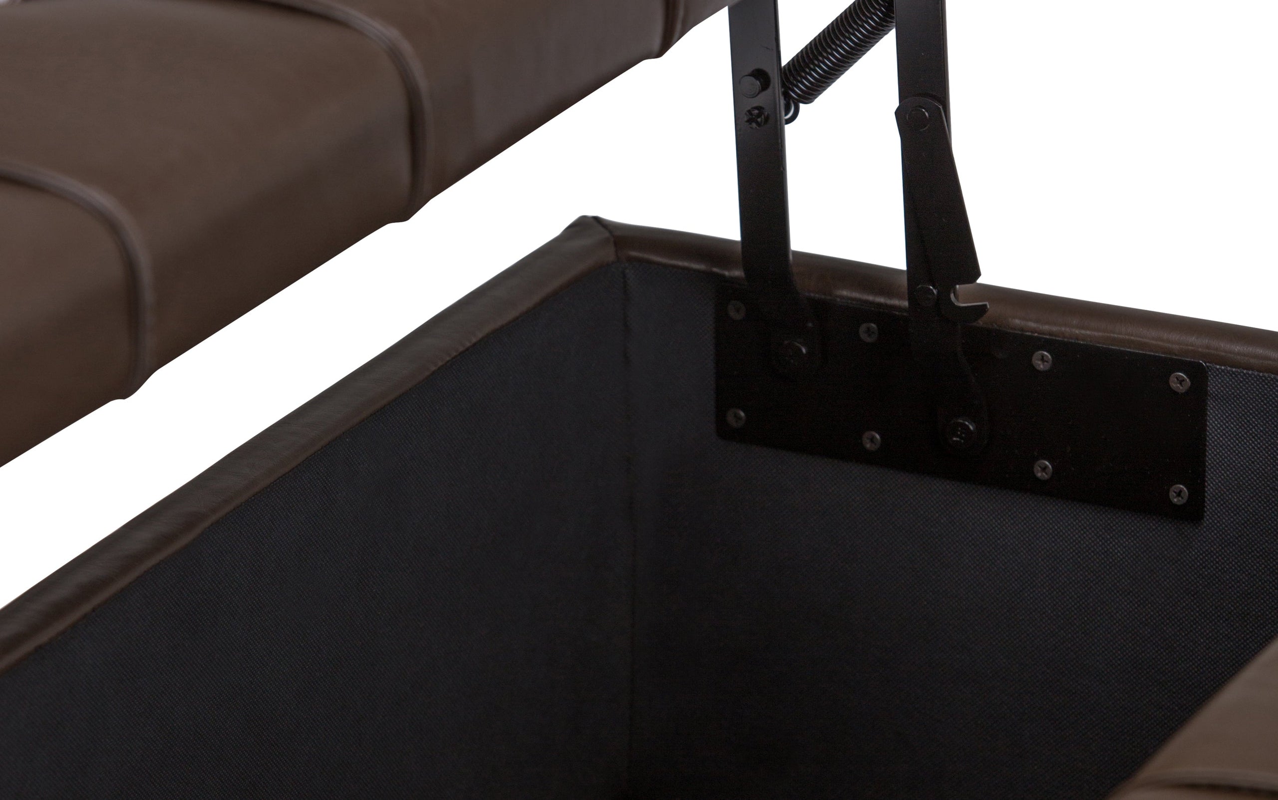 Chocolate Brown Vegan Leather | Harrison Coffee Table Storage Ottoman