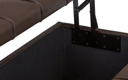Chocolate Brown Vegan Leather | Harrison Coffee Table Storage Ottoman