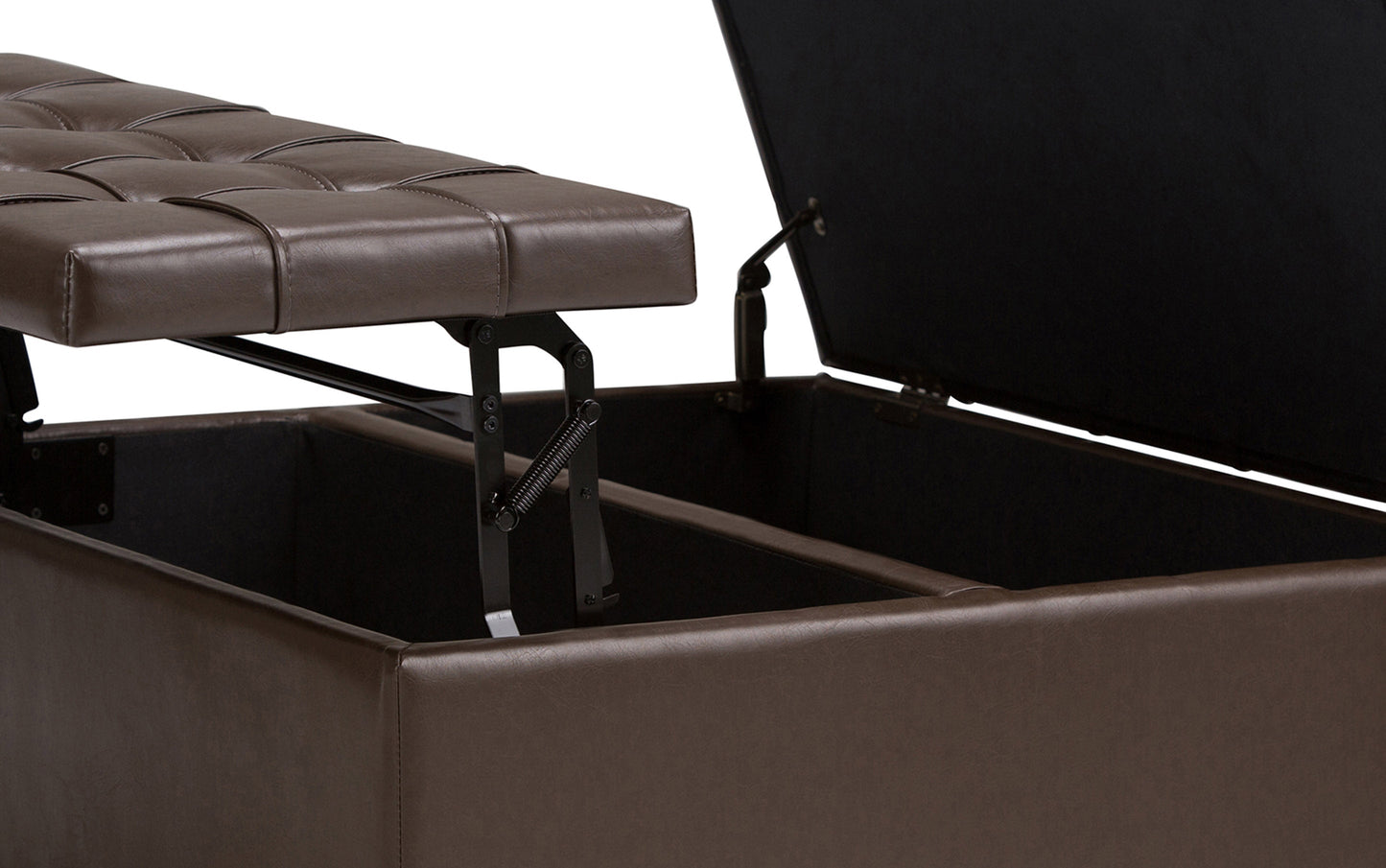 Chocolate Brown Vegan Leather | Harrison Coffee Table Storage Ottoman