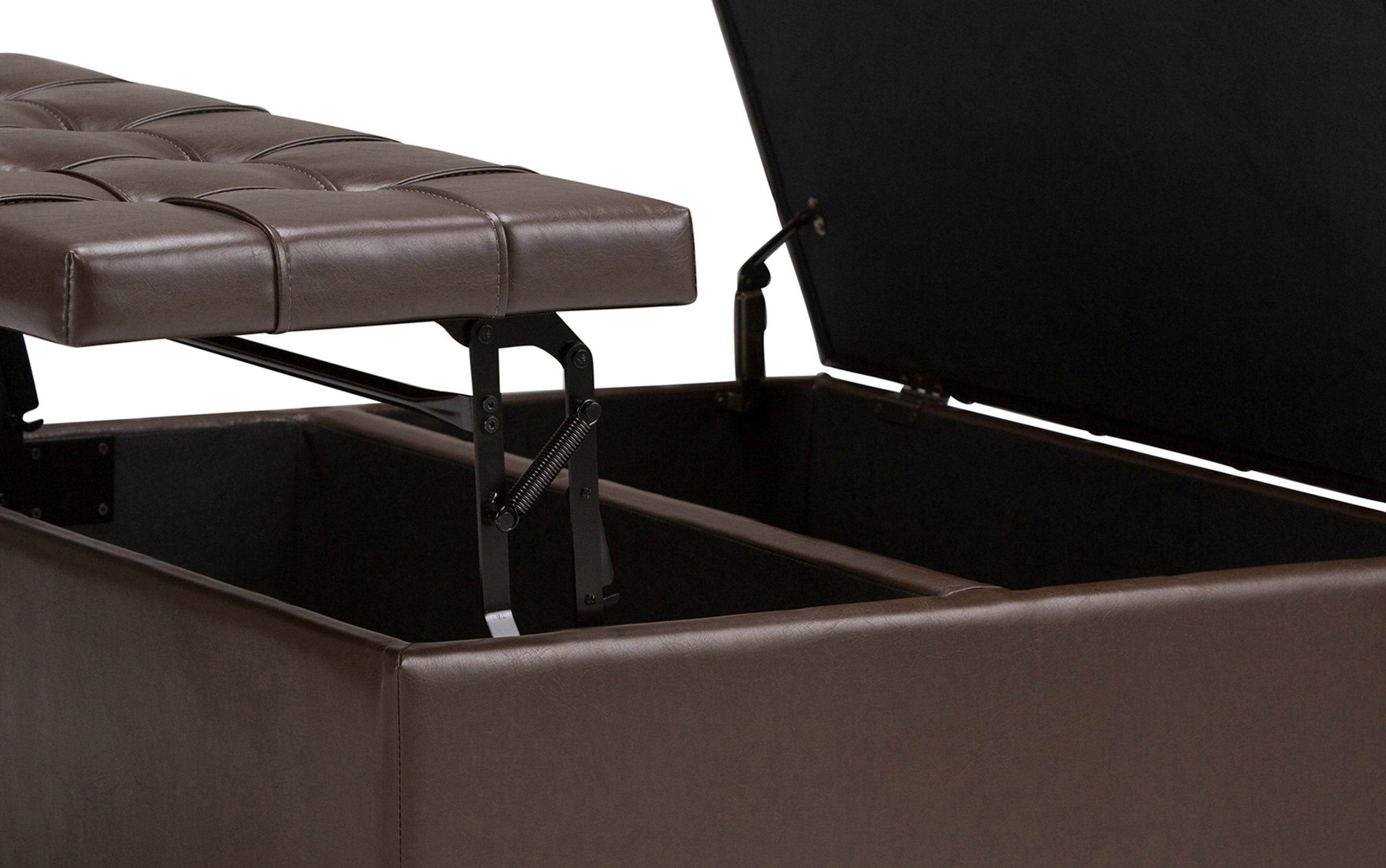 Chocolate Brown Vegan Leather | Harrison Coffee Table Storage Ottoman