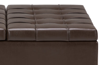 Chocolate Brown Vegan Leather | Harrison Coffee Table Storage Ottoman