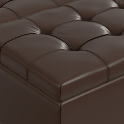 Chocolate Brown Vegan Leather | Harrison Coffee Table Storage Ottoman