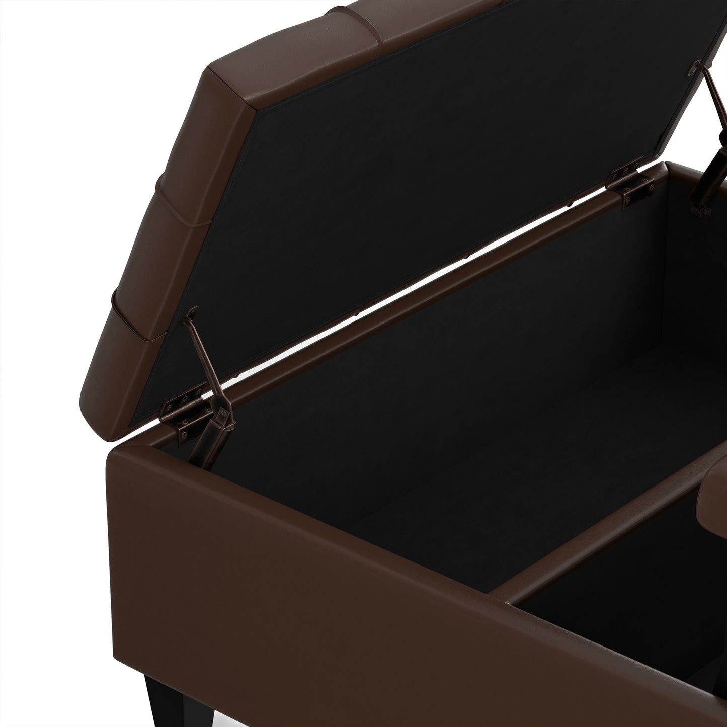 Chocolate Brown Vegan Leather | Harrison Coffee Table Storage Ottoman
