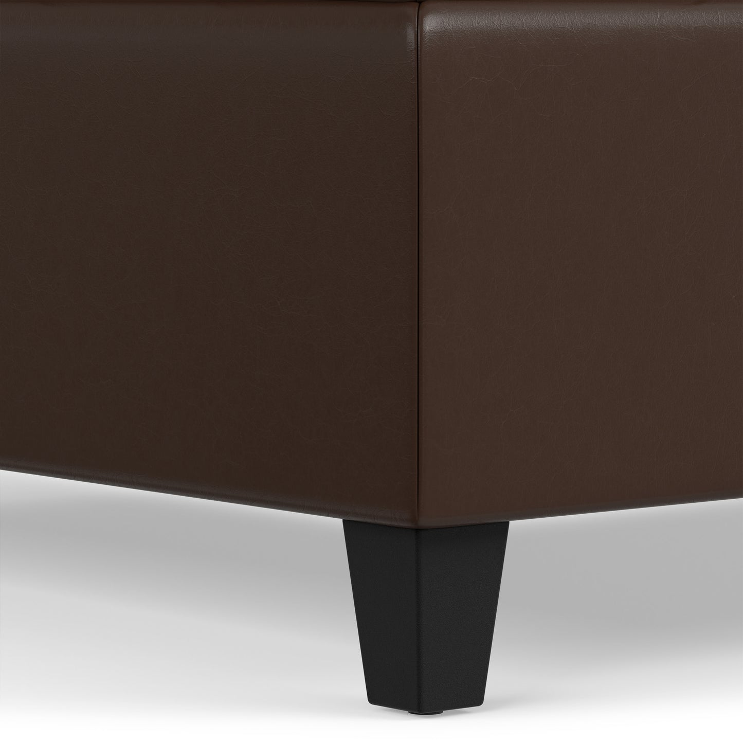 Chocolate Brown Vegan Leather | Harrison Coffee Table Storage Ottoman