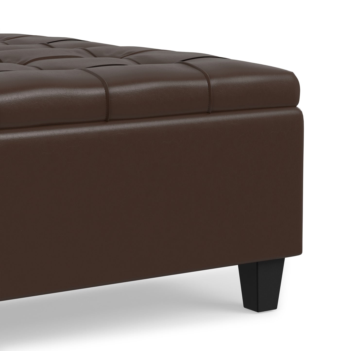 Chocolate Brown Vegan Leather | Harrison Coffee Table Storage Ottoman