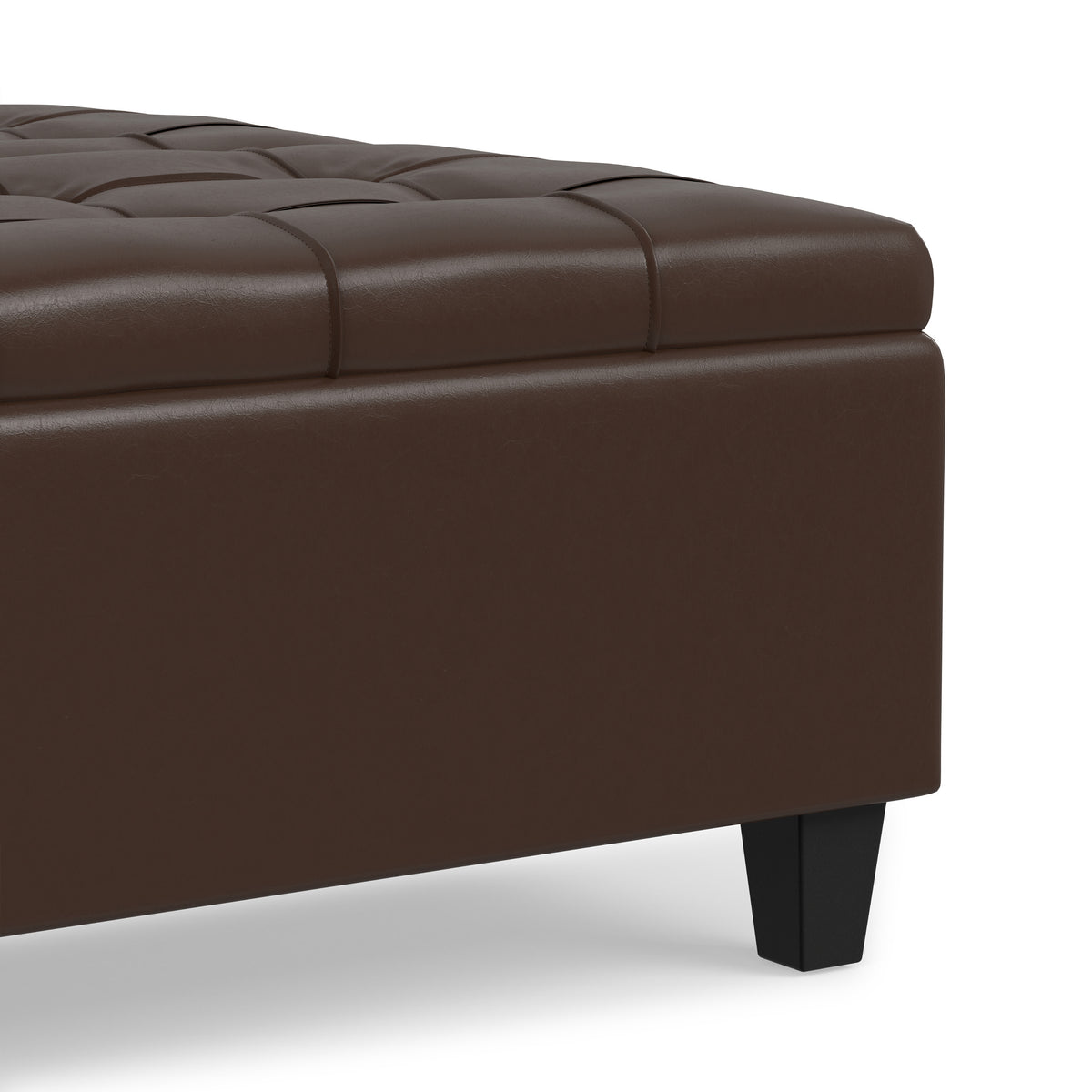 Chocolate Brown Vegan Leather | Harrison Coffee Table Storage Ottoman