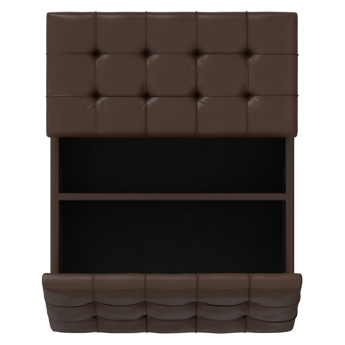 Chocolate Brown Vegan Leather | Harrison Coffee Table Storage Ottoman