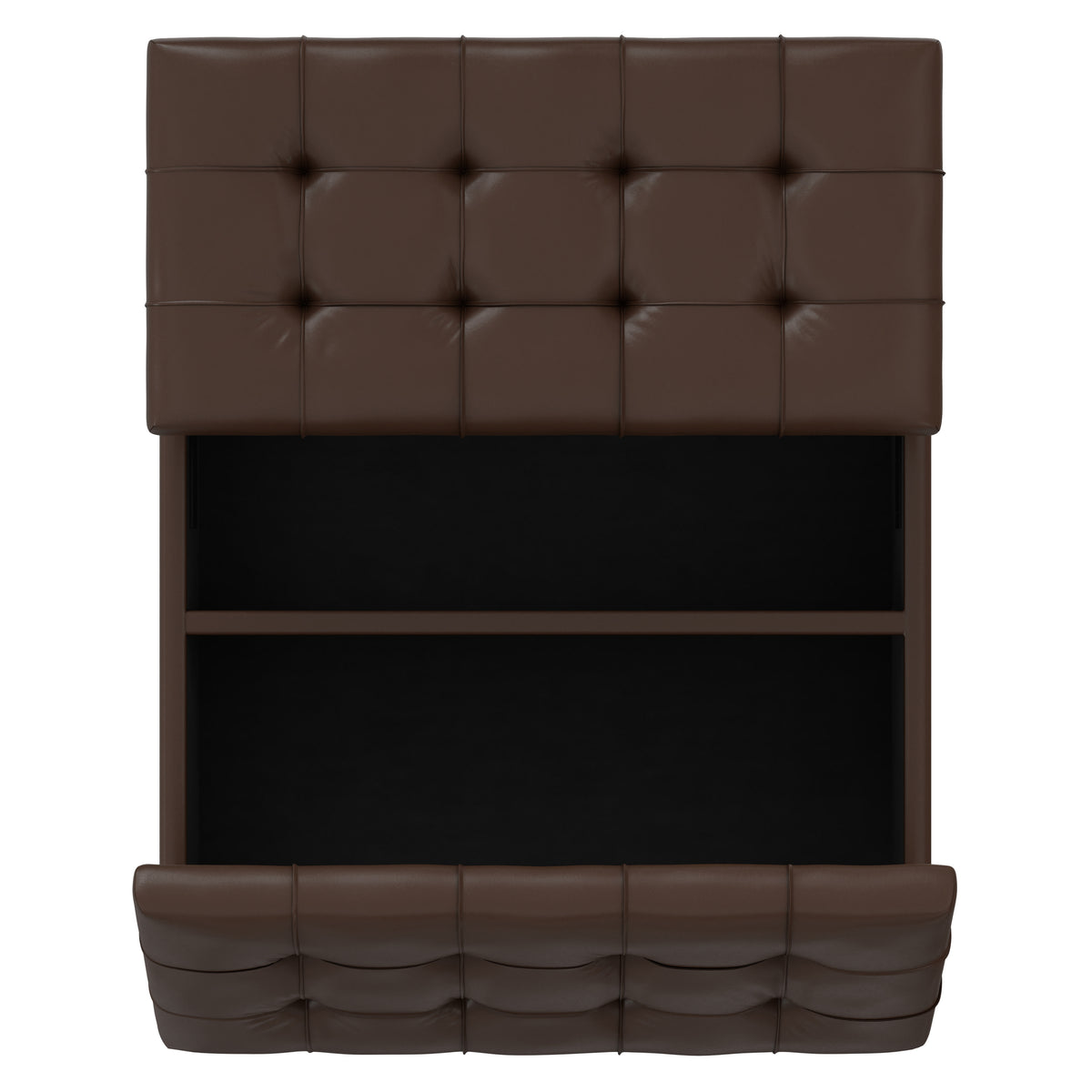 Chocolate Brown Vegan Leather | Harrison Coffee Table Storage Ottoman